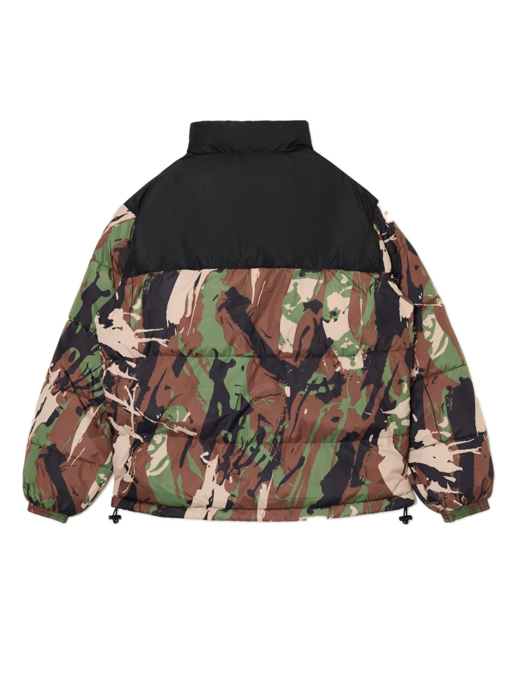 Best Cropp Kurtka puffer z militarnym nadrukiem zielony