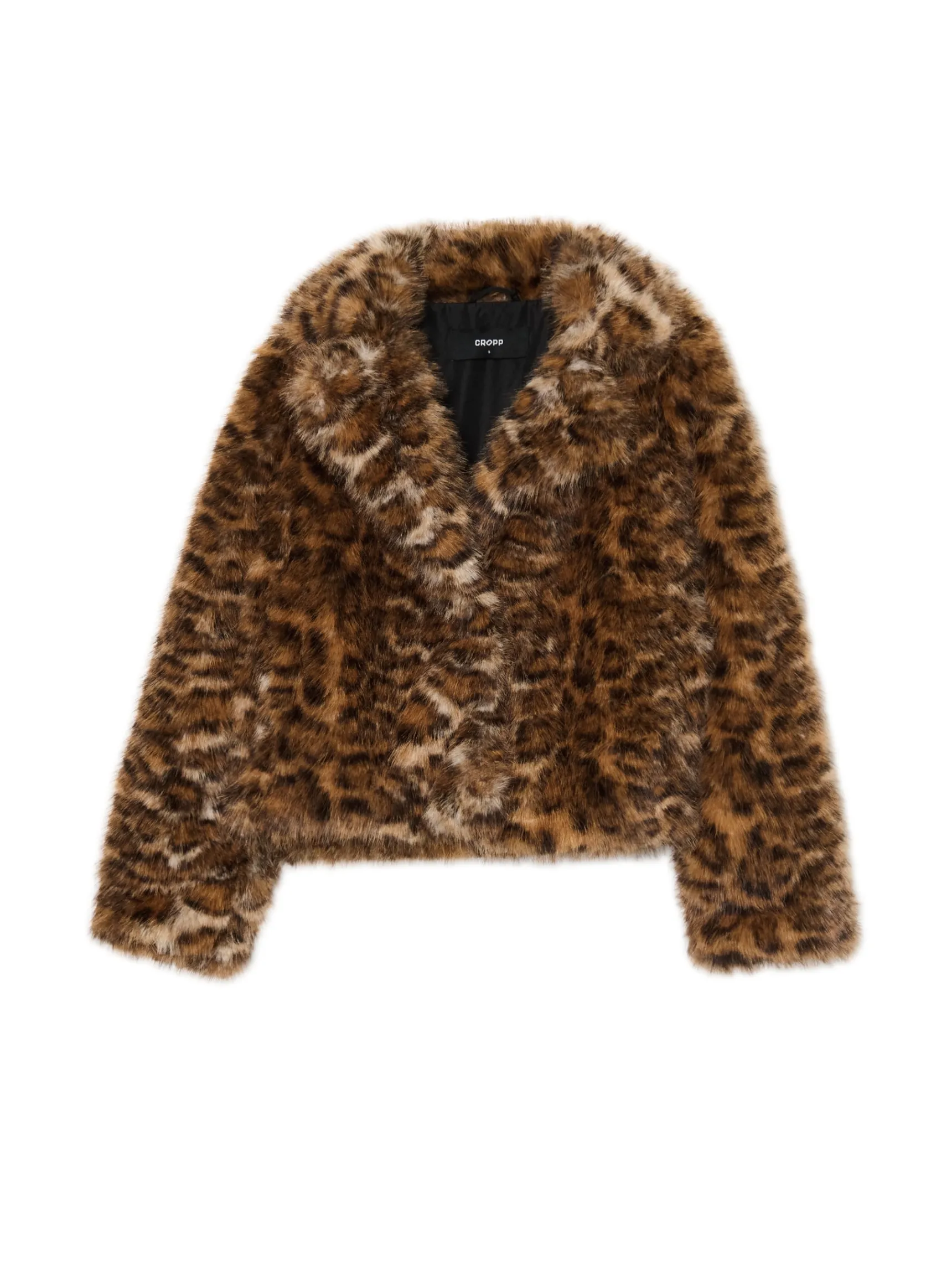 Fashion Cropp Kurtka z imitacji futra w panterkę wielobarwny