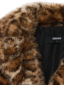 Fashion Cropp Kurtka z imitacji futra w panterkę wielobarwny