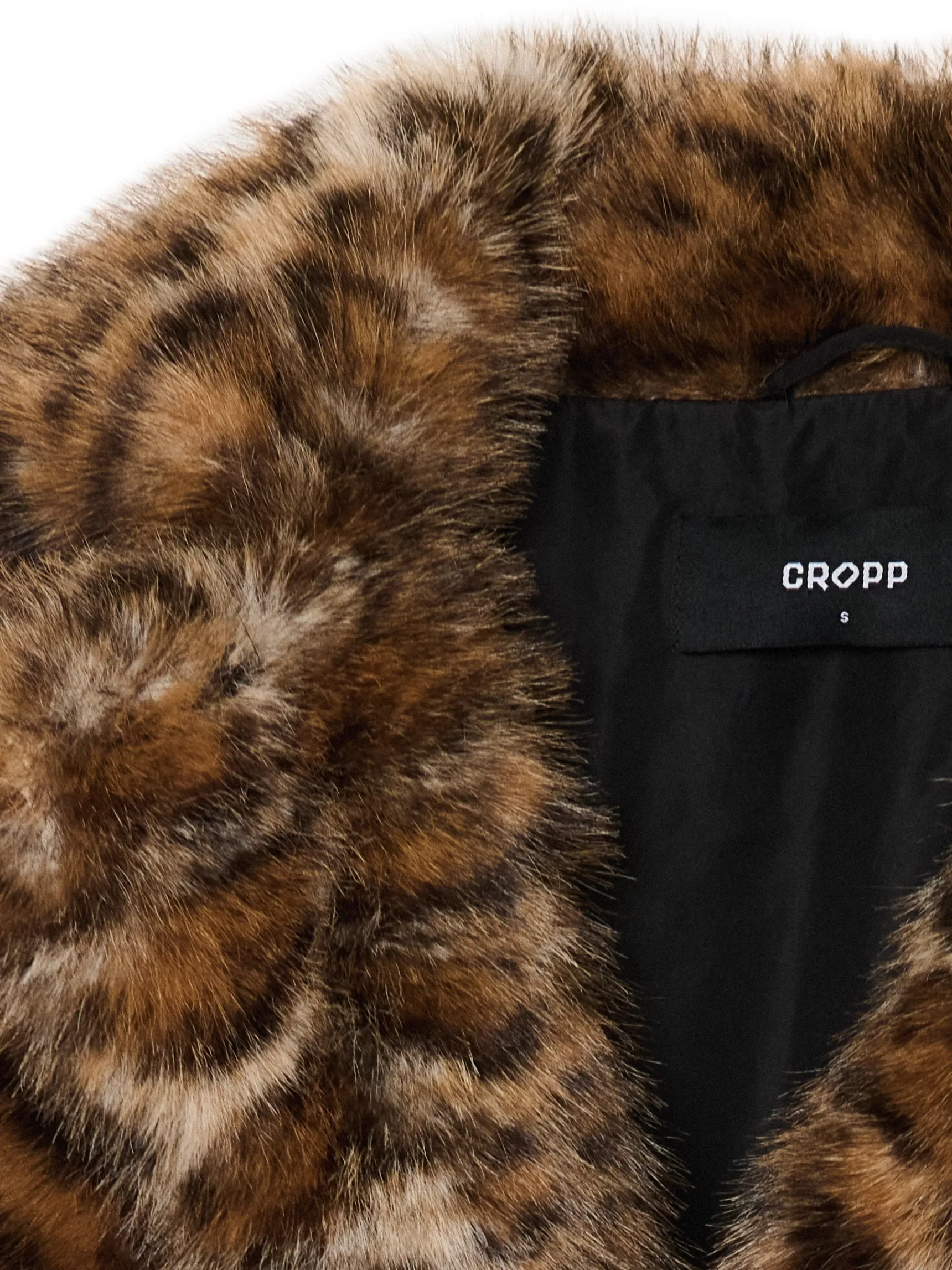 Fashion Cropp Kurtka z imitacji futra w panterkę wielobarwny
