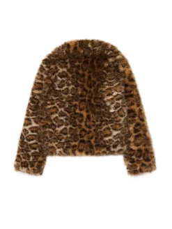 Fashion Cropp Kurtka z imitacji futra w panterkę wielobarwny