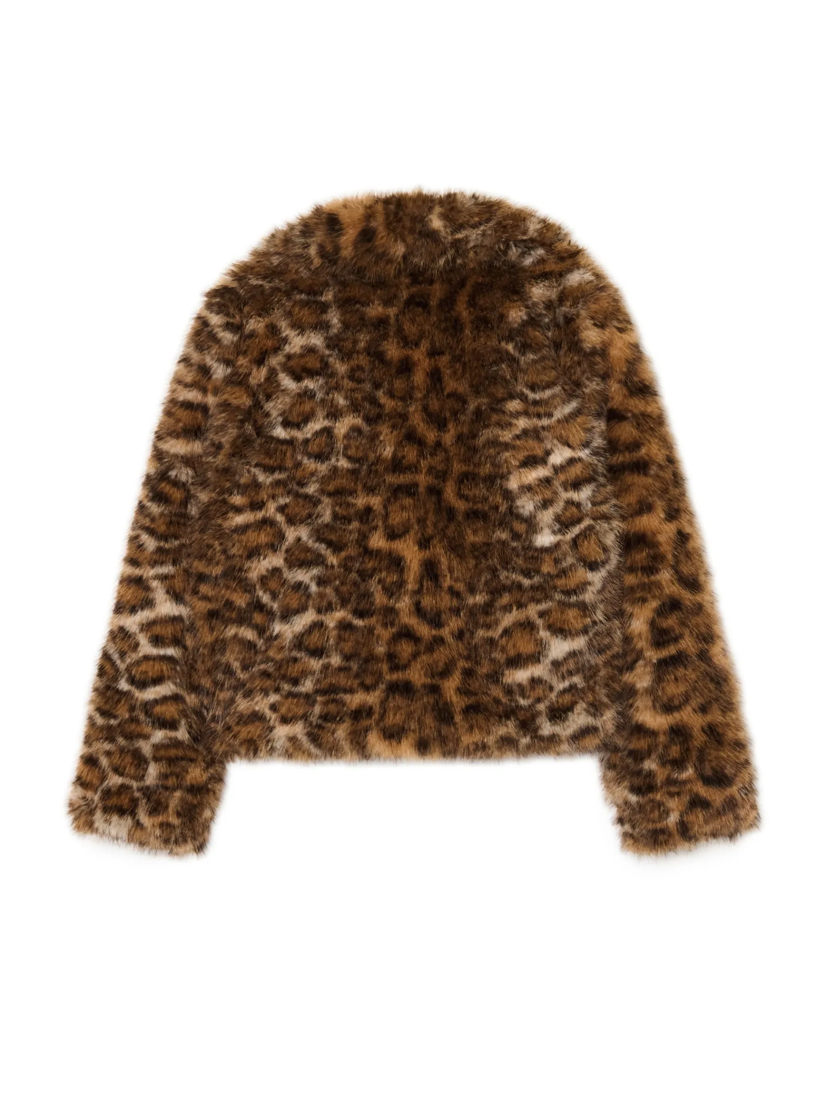 Fashion Cropp Kurtka z imitacji futra w panterkę wielobarwny
