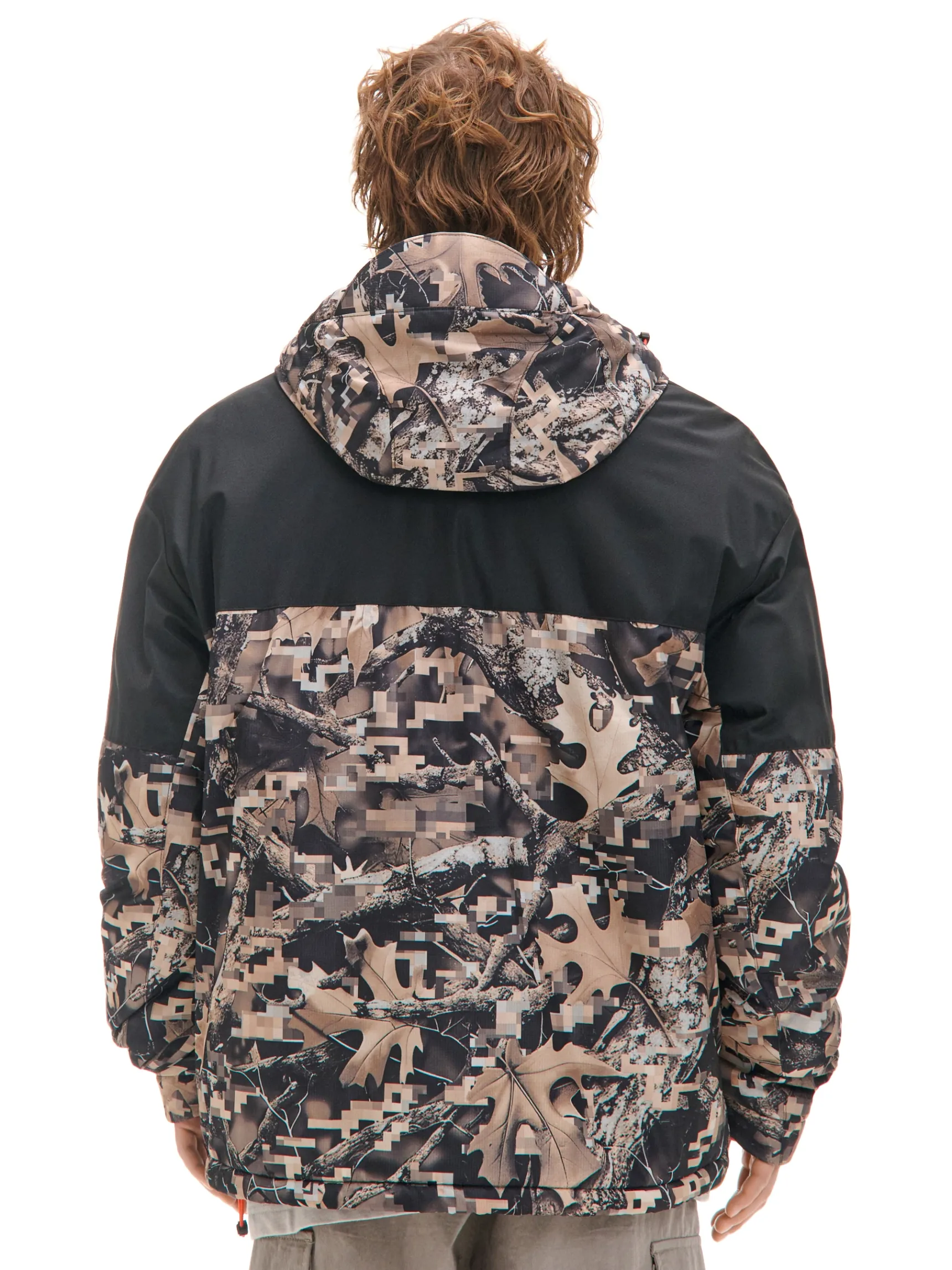 Clearance Cropp Kurtka z kapturem z jesiennym motywem beżowy