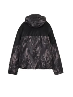 Outlet Cropp Kurtka z kapturem z nadrukiem moro czarny