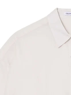 Online Cropp Luźna kremowa koszula crop kremowy