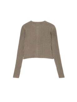 Discount Cropp Melanżowy kardigan z guzikami zielony