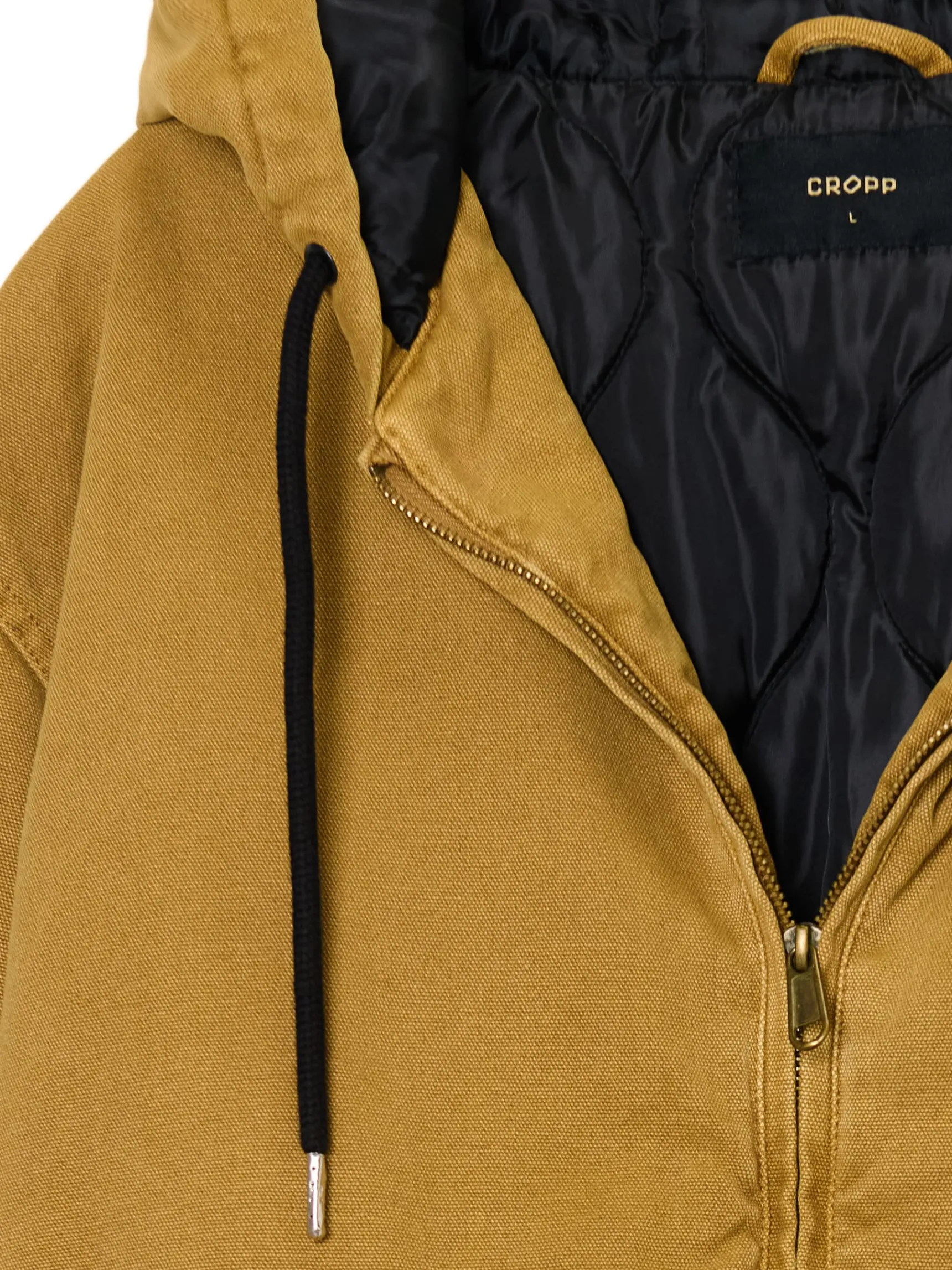 New Cropp Miodowa kurtka bomber z kapturem żółty
