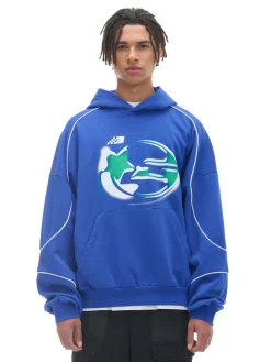 Online Cropp Niebieska bluza z kapturem Baltic Games niebieski
