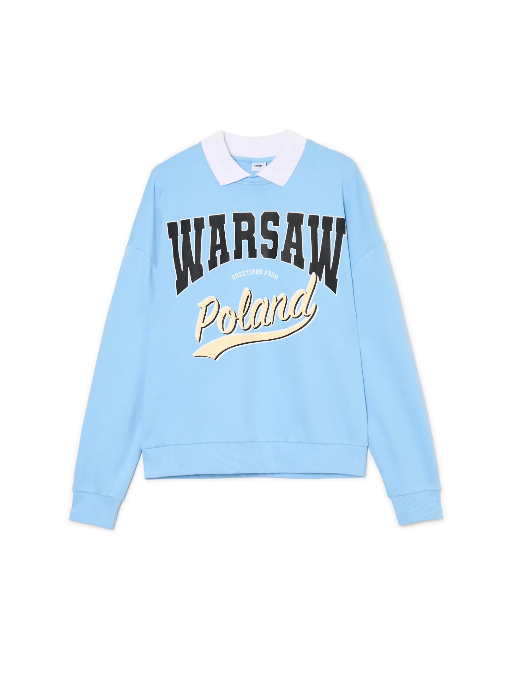 Online Cropp Niebieska bluza z kołnierzykiem niebieski