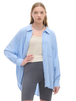 Clearance Cropp Niebieska klasyczna koszula błękitny
