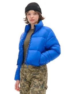 Fashion Cropp Niebieska kurtka puffer niebieski