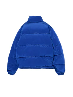 Discount Cropp Niebieska kurtka puffer ze stójką niebieski