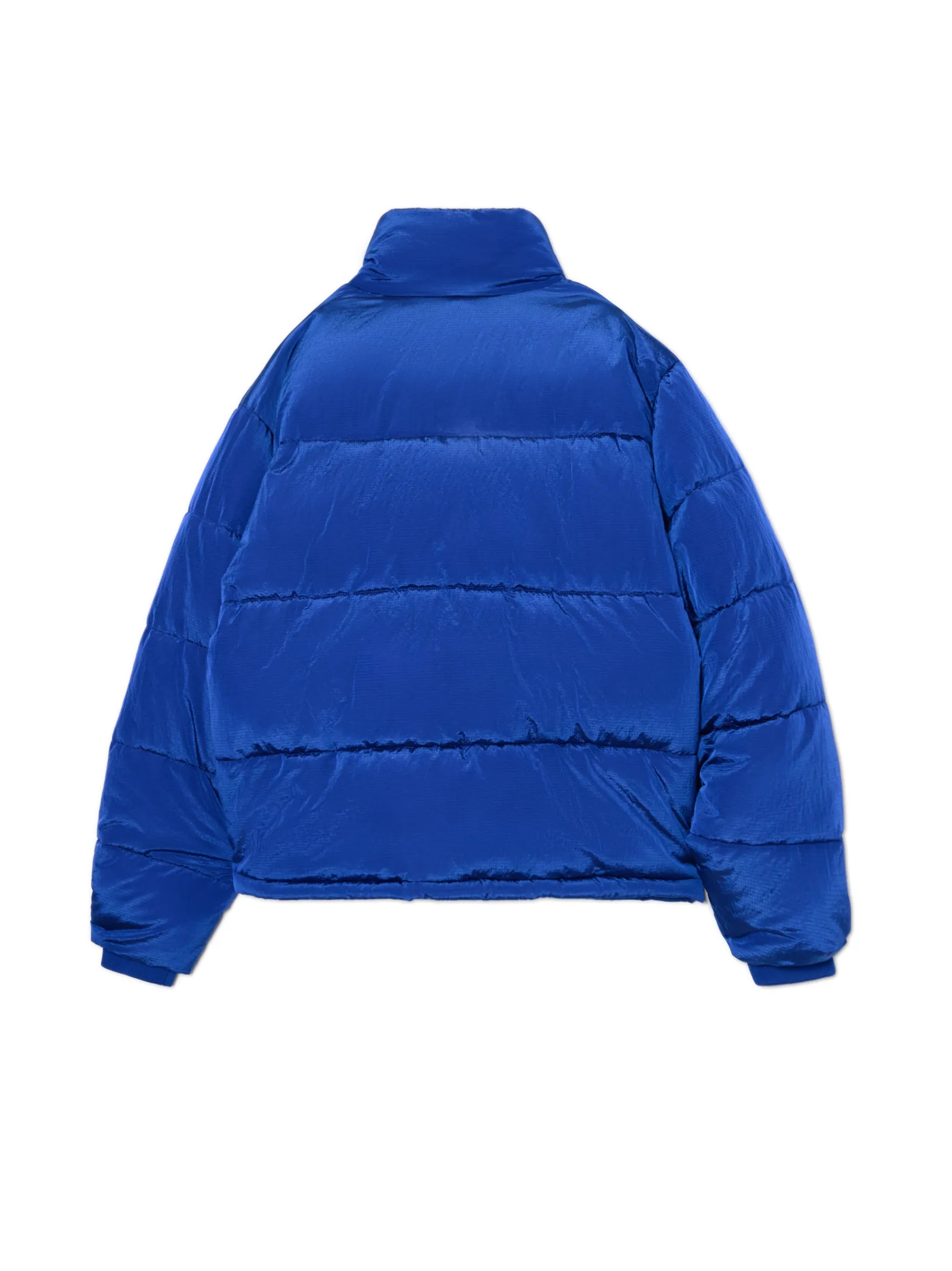 Discount Cropp Niebieska kurtka puffer ze stójką niebieski