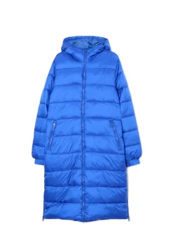 Hot Cropp płaszcz puffer z kapturem niebieski