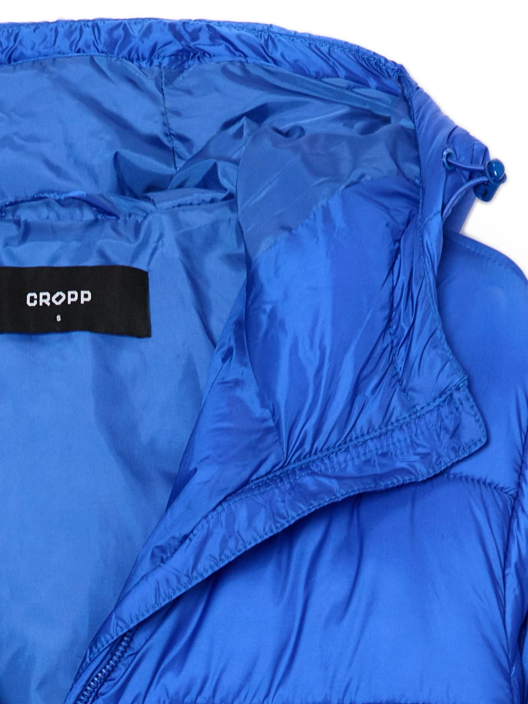 Hot Cropp płaszcz puffer z kapturem niebieski