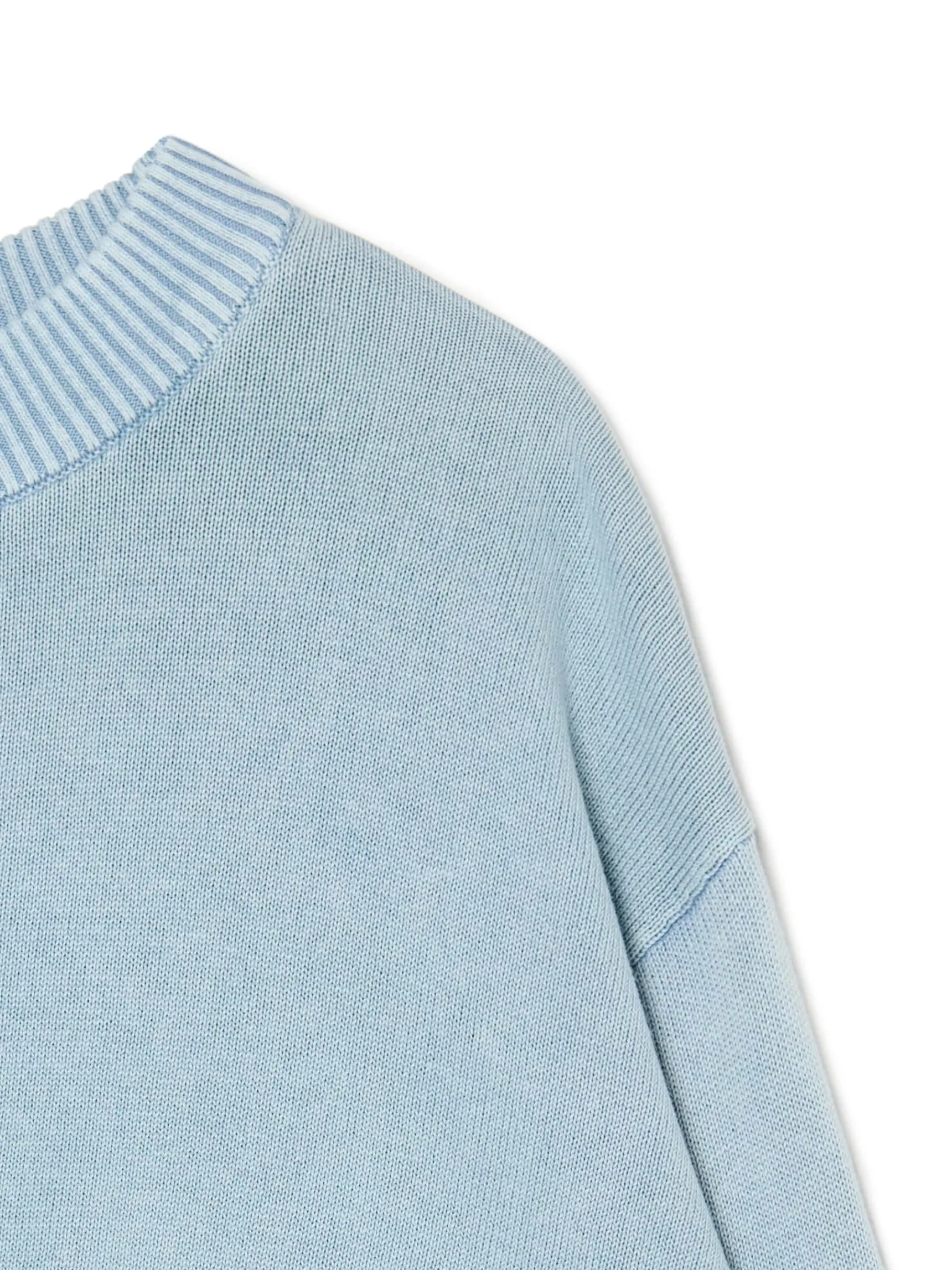 Sale Cropp Niebieski sweter z efektem sprania błękitny