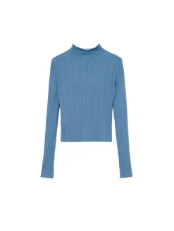 New Cropp sweter z półgolfem niebieski