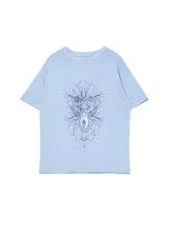 Hot Cropp T-shirt z pająkiem UNISEX niebieski