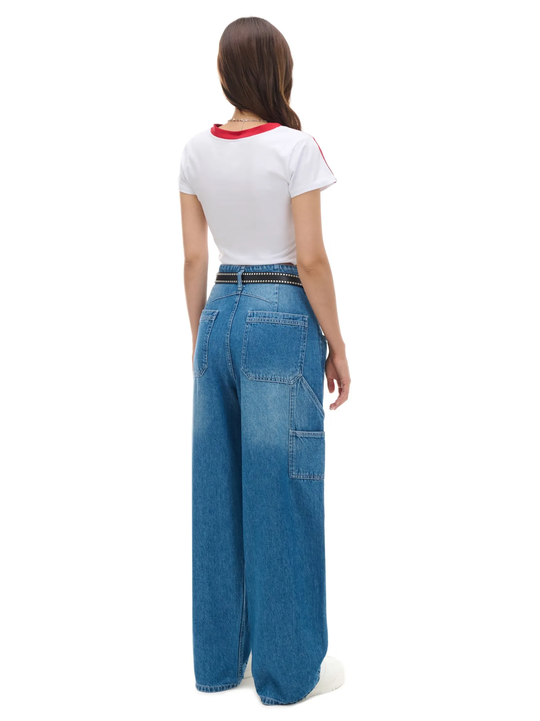 Best Cropp e jeansy baggy niebieski
