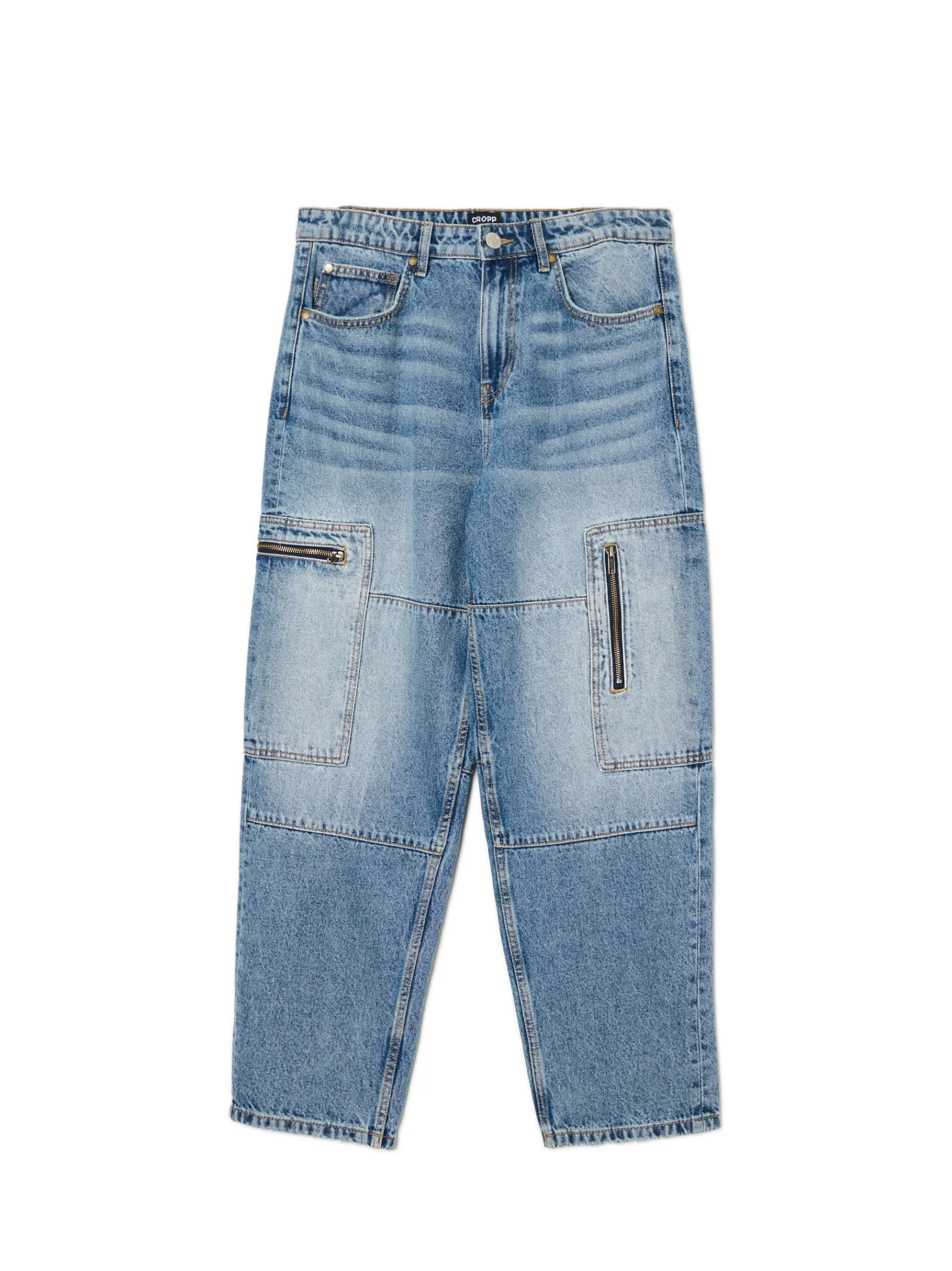 Sale Cropp e jeansy baggy balloon niebieski