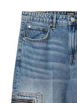 Sale Cropp e jeansy baggy balloon niebieski