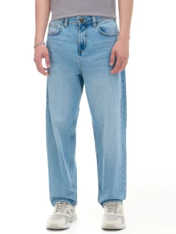 New Cropp e jeansy loose niebieski