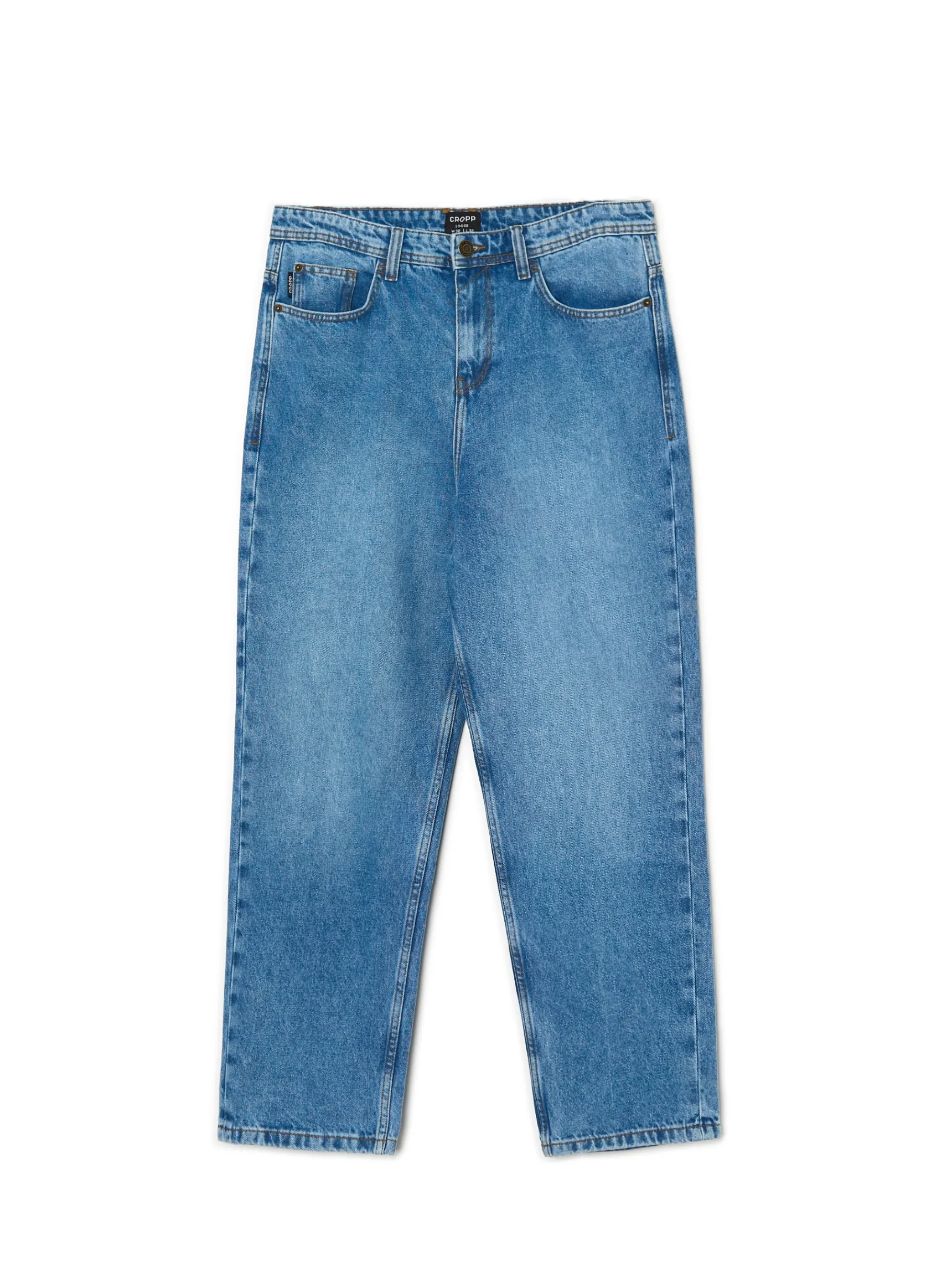 New Cropp e jeansy loose niebieski