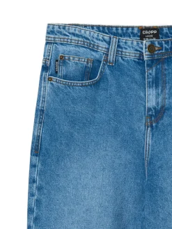 New Cropp e jeansy loose niebieski