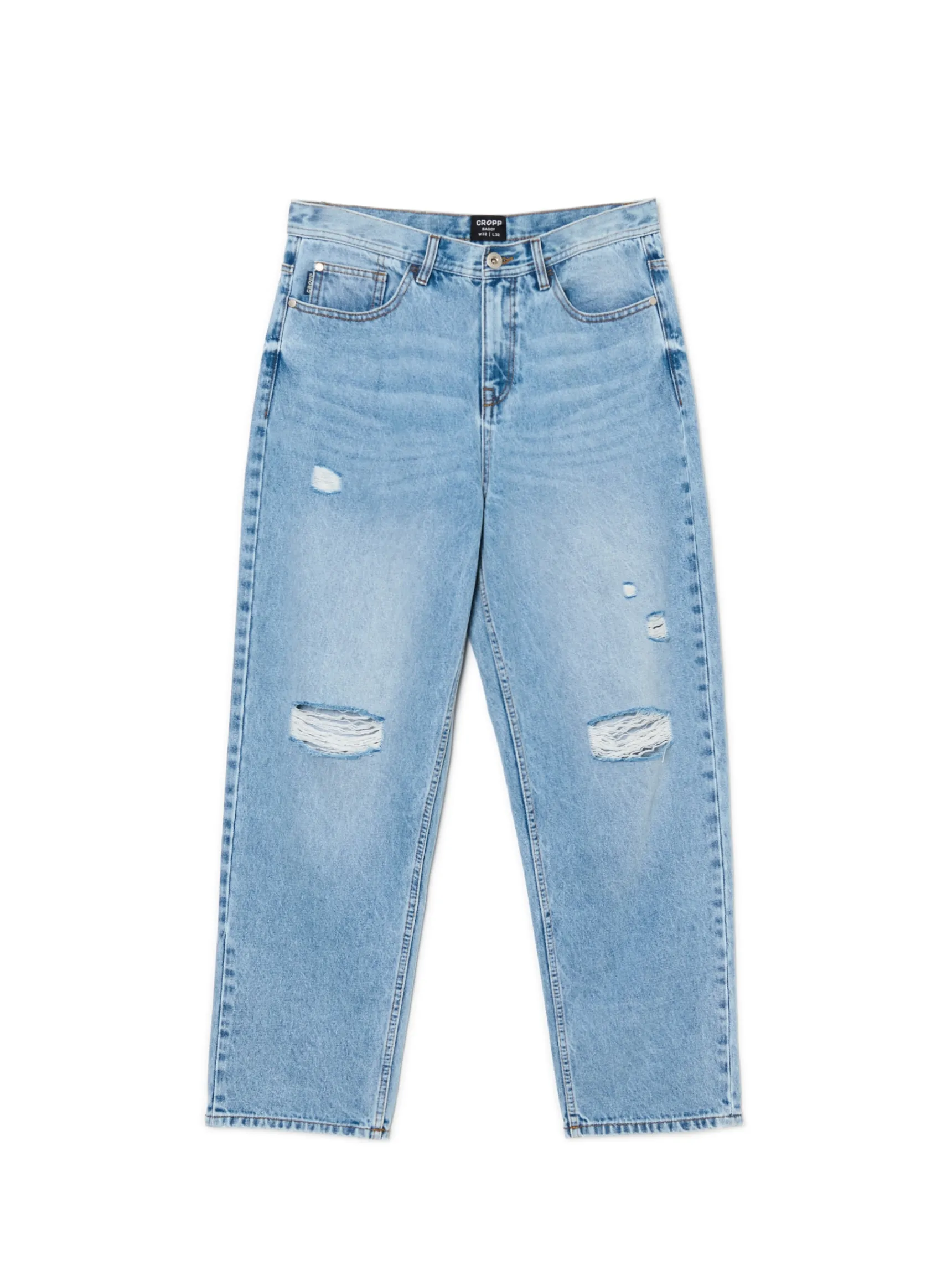 Fashion Cropp e jeansy loose baggy niebieski