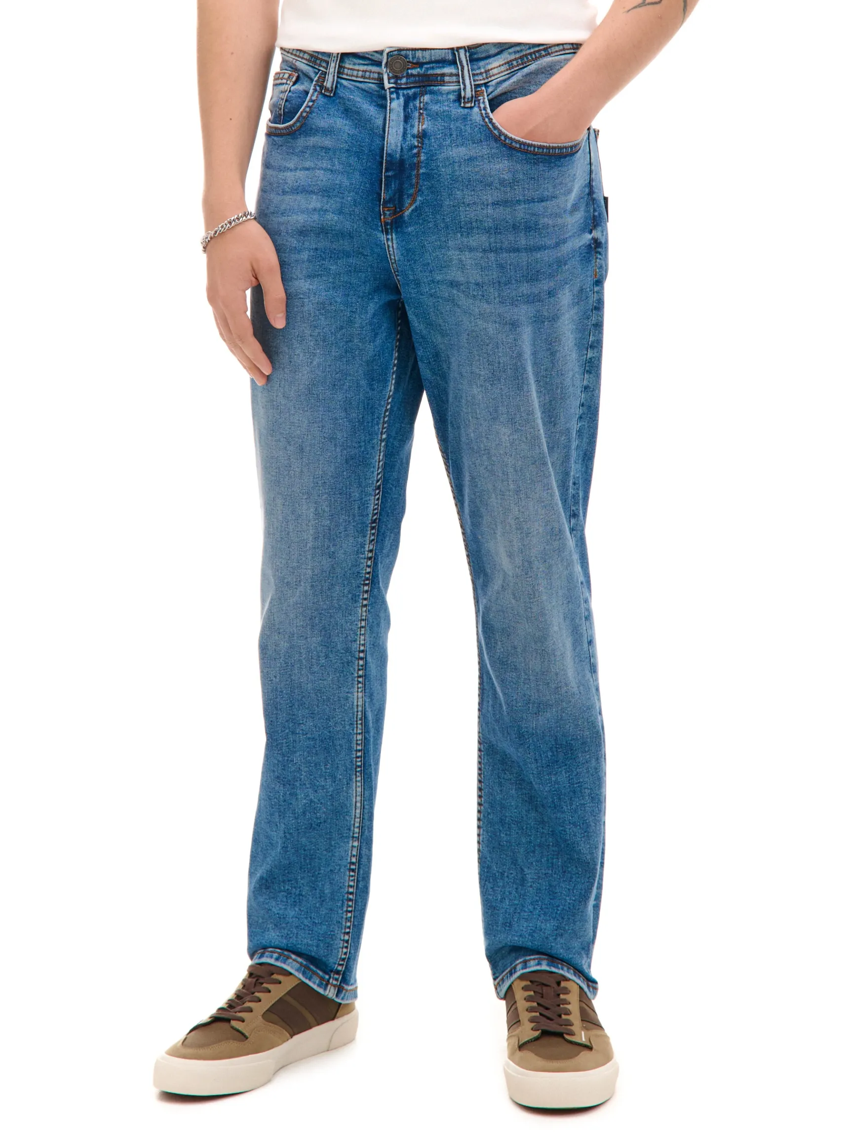 Sale Cropp e jeansy regular niebieski