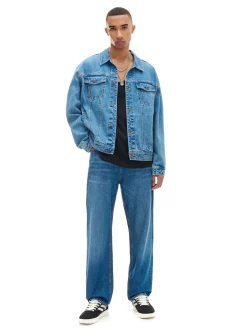 Online Cropp e jeansy relaxed niebieski
