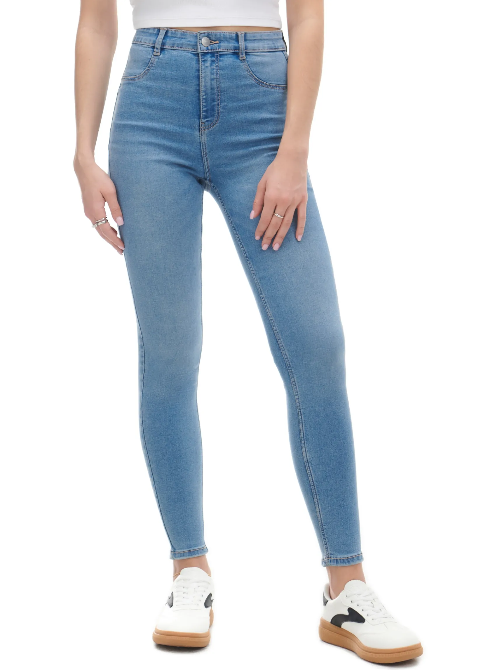 Outlet Cropp e jeansy skinny niebieski