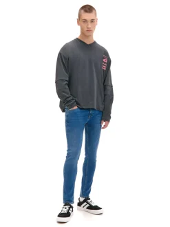 Clearance Cropp e jeansy skinny niebieski