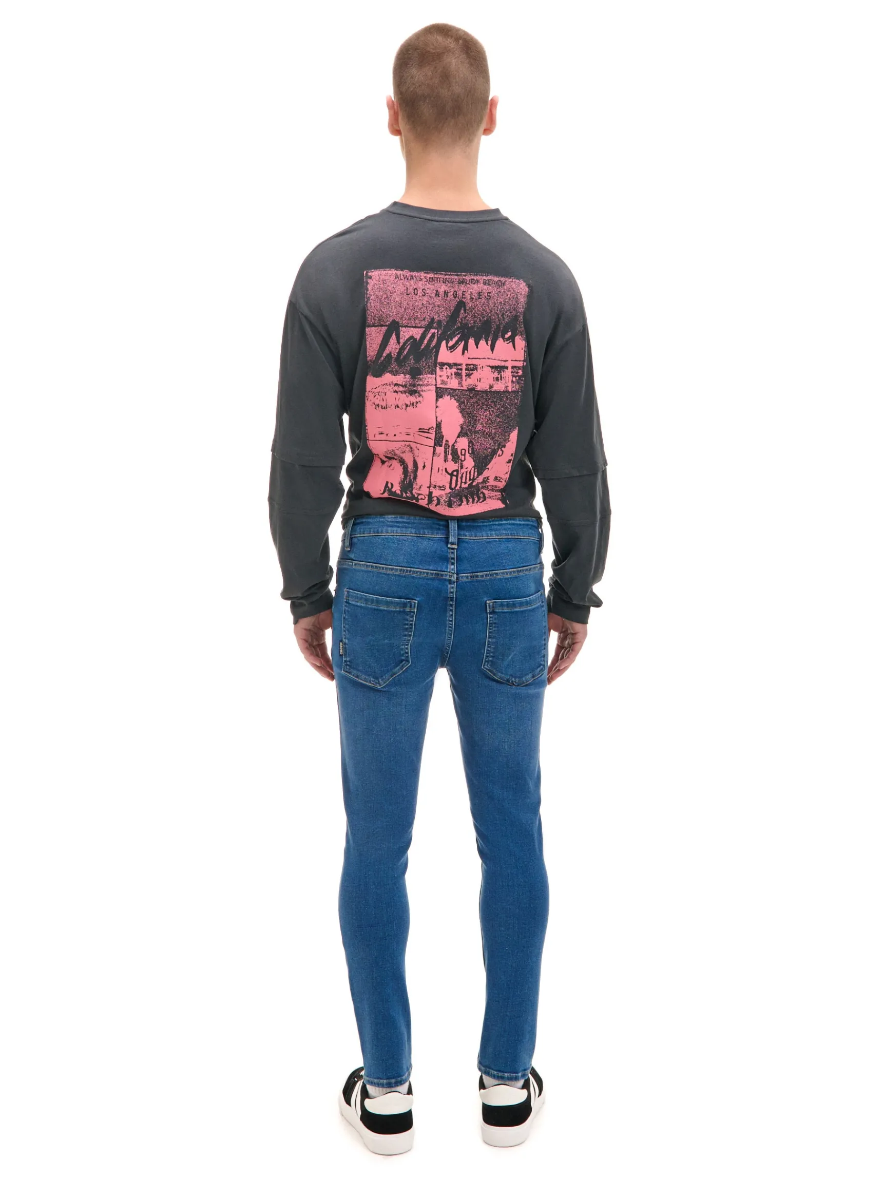 Clearance Cropp e jeansy skinny niebieski
