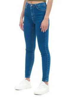 Outlet Cropp e jeansy skinny push up niebieski