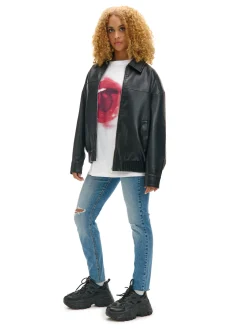 Outlet Cropp e jeansy skinny z przetarciami niebieski