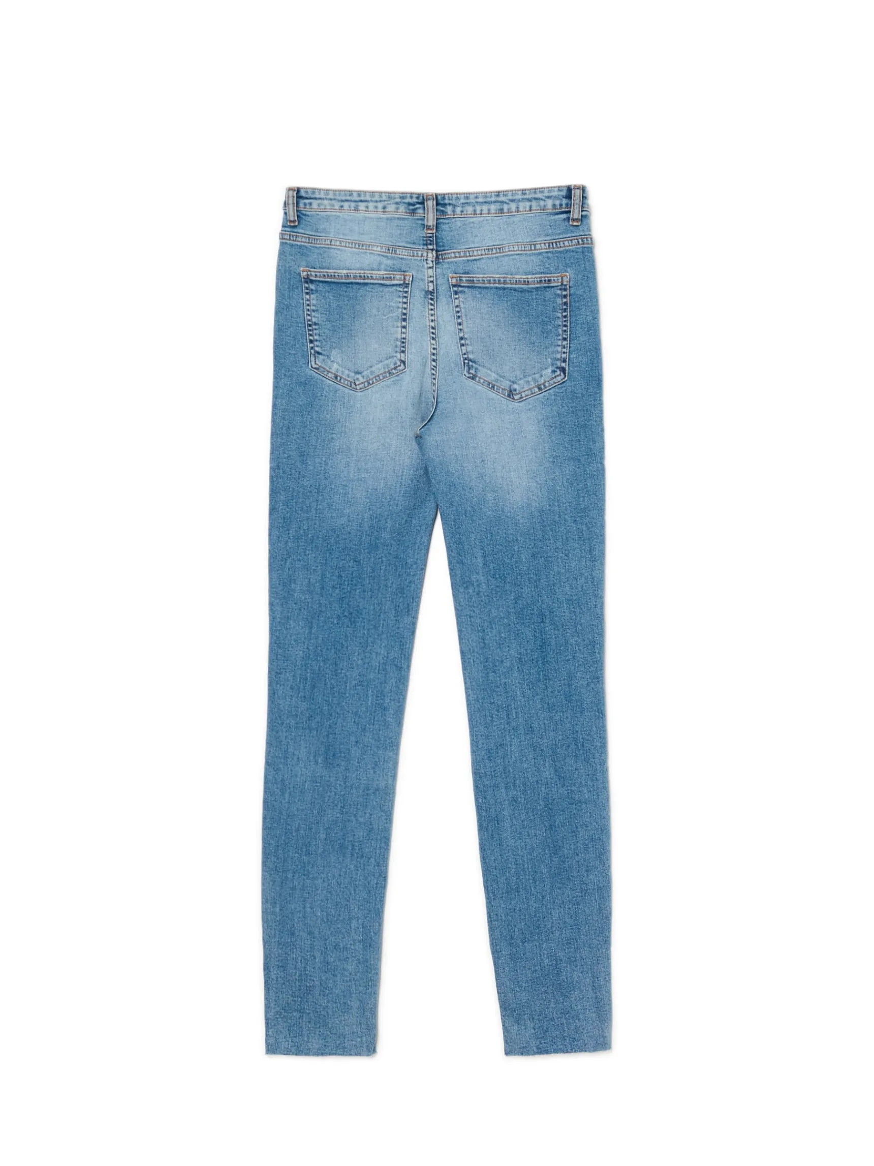Outlet Cropp e jeansy skinny z przetarciami niebieski