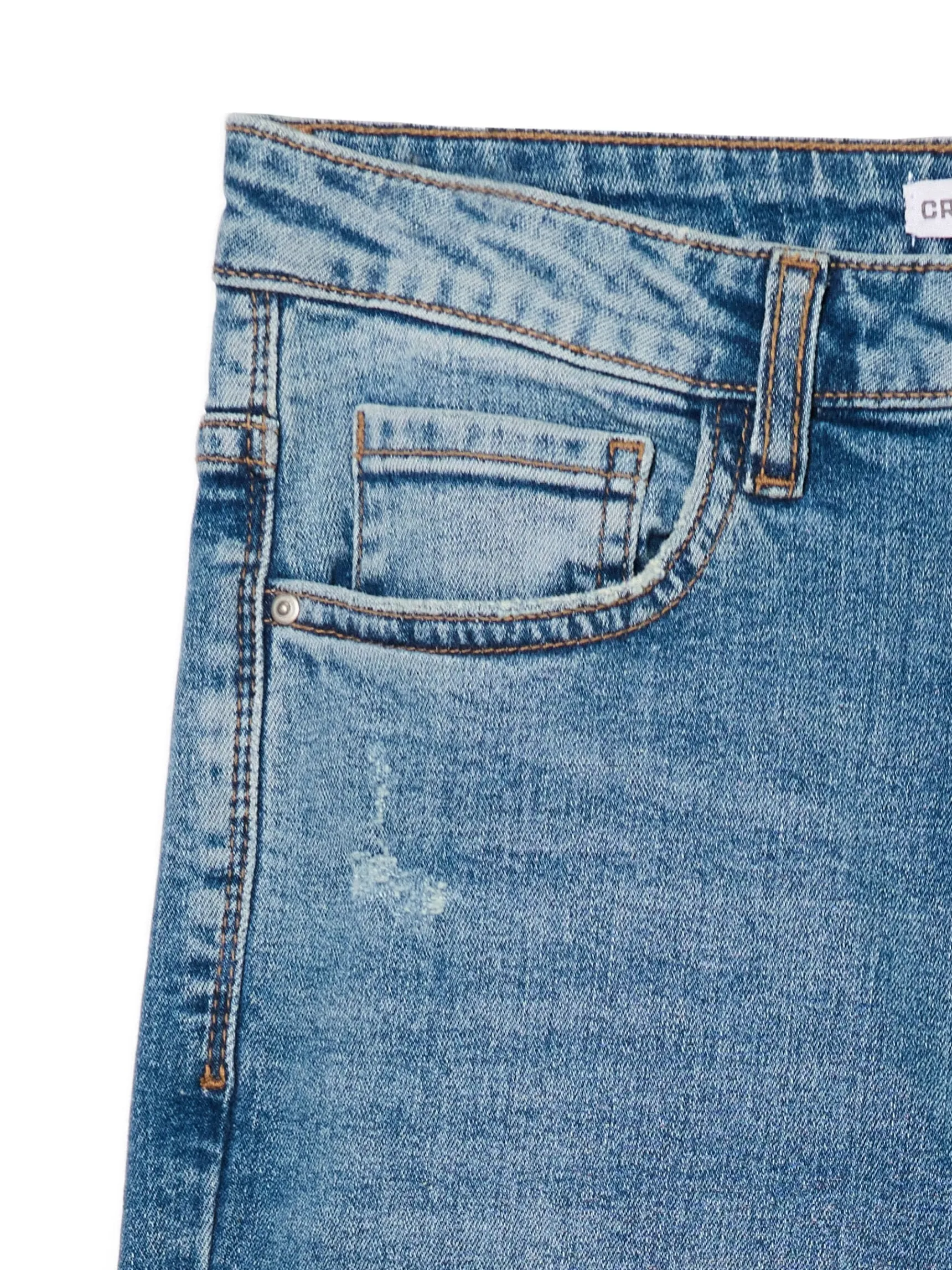 Outlet Cropp e jeansy skinny z przetarciami niebieski
