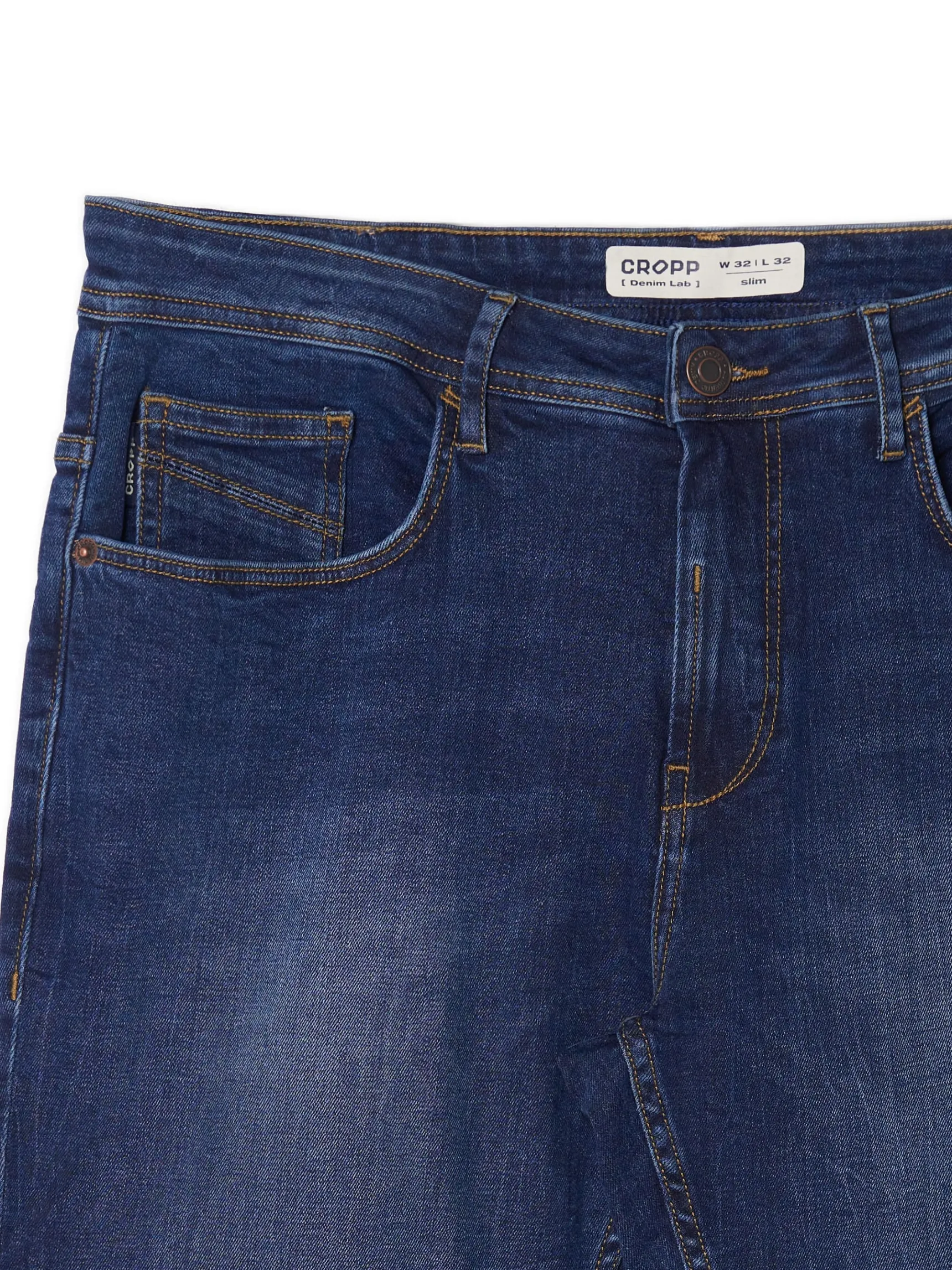 Clearance Cropp Niebieskie jeansy slim granatowy