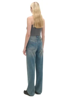 Sale Cropp e jeansy straight TALL niebieski