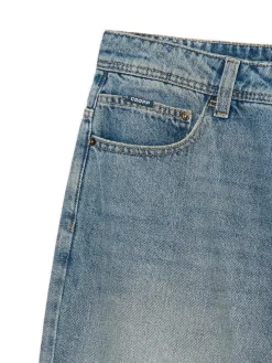 Online Cropp e jeansy super baggy niebieski