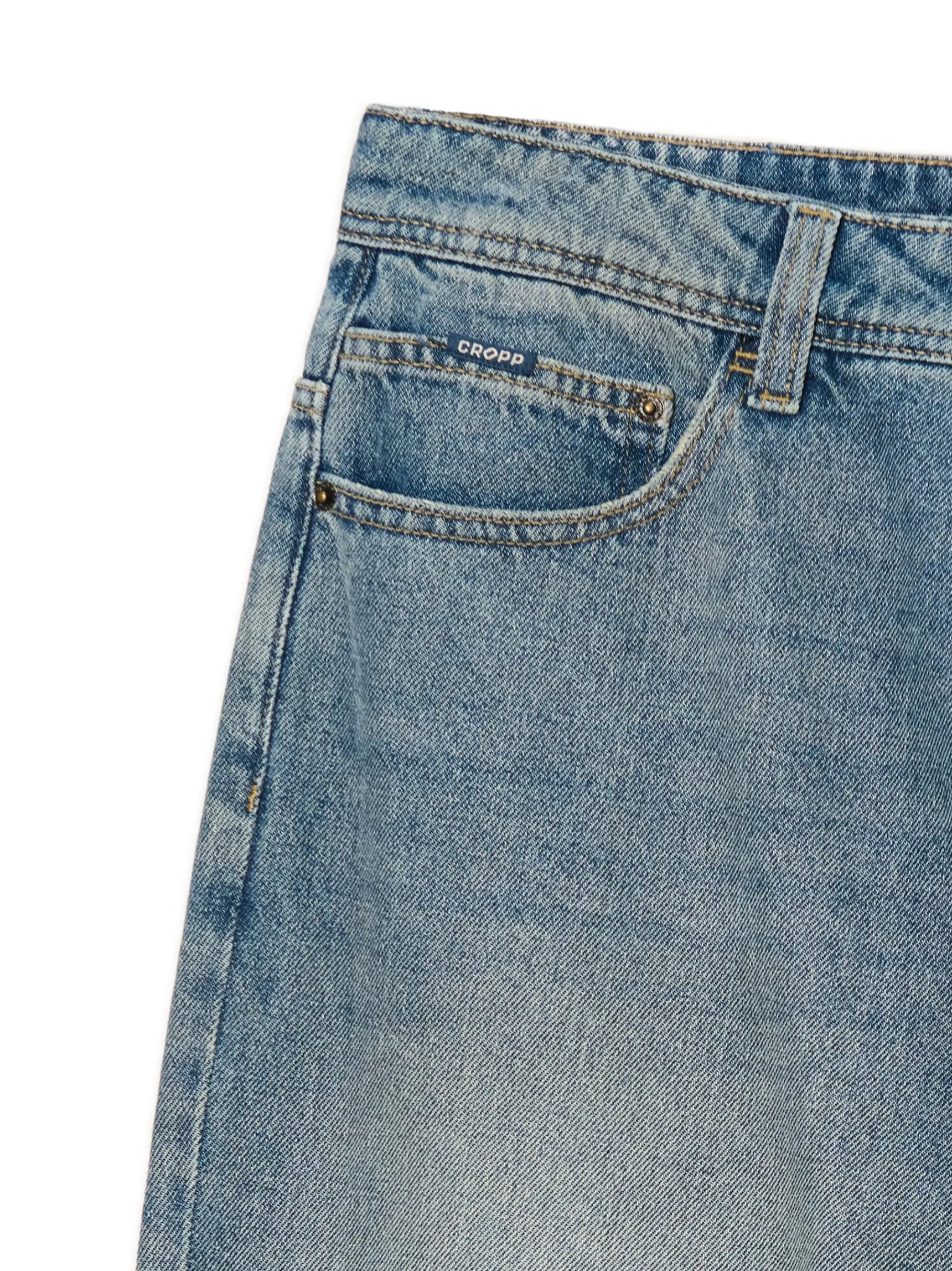 Online Cropp e jeansy super baggy niebieski
