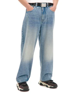 Best Cropp e jeansy super baggy niebieski