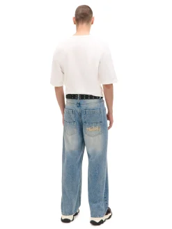 Best Cropp e jeansy super baggy niebieski