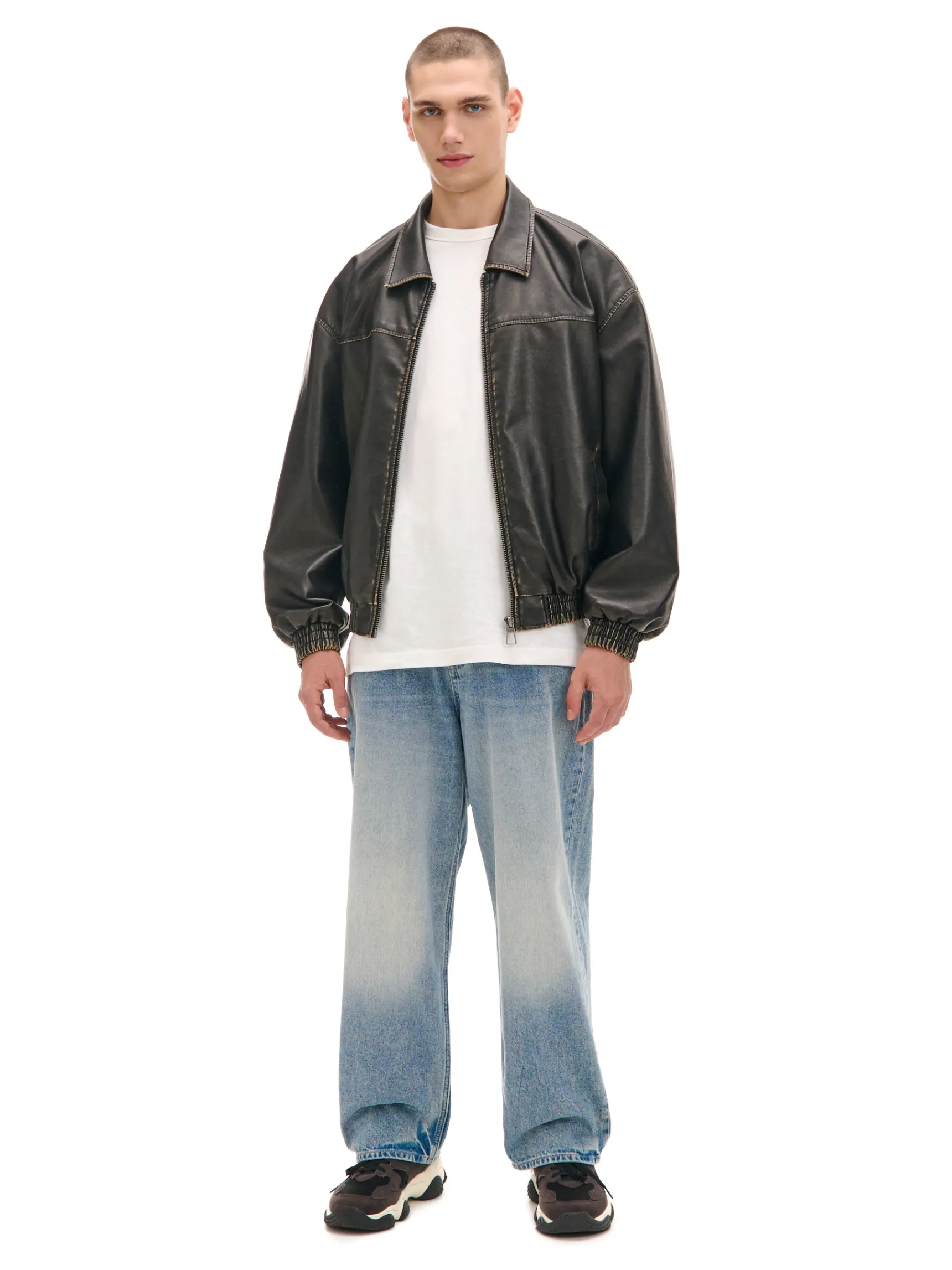 Best Cropp e jeansy super baggy niebieski