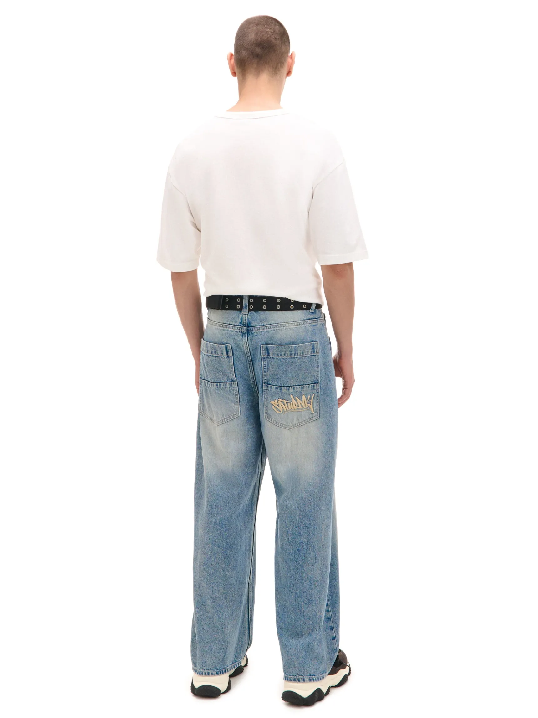 Best Cropp e jeansy super baggy niebieski