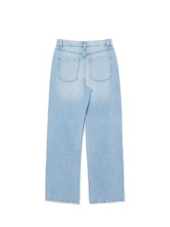 Outlet Cropp e jeansy wide leg niebieski