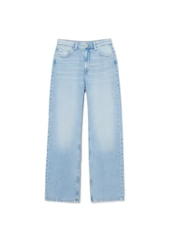 Outlet Cropp e jeansy wide leg niebieski