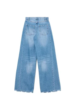 Hot Cropp e jeansy wide leg niebieski