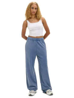 Best Cropp Niebieskie spodnie wide leg surowygranatowy